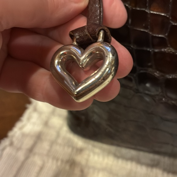 Like New Brighton Cher Brown Patent Leather Embossed Shoulder Bag (ABBA) - Picture 5 of 16